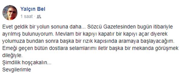 Sözcü Gazetesi'nden sürpriz ayrılık! Sosyal medyadan duyurdu... - Resim : 1