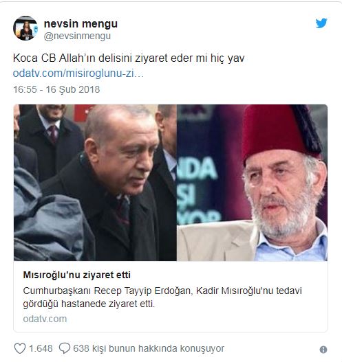 Nevşin Mengü’den olay tweet: Cumhurbaşkanı Allah’ın delisini... (Medyaradar/Özel) - Resim : 1