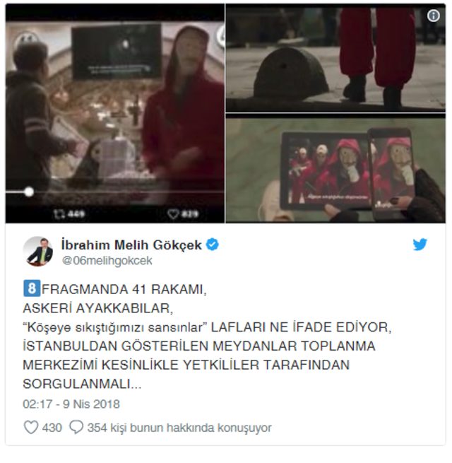 Melih Gökçek'ten La Casa De Papel için bomba iddia: Ali Koç'a suikast, Gezi ve darbe işareti - Resim : 7