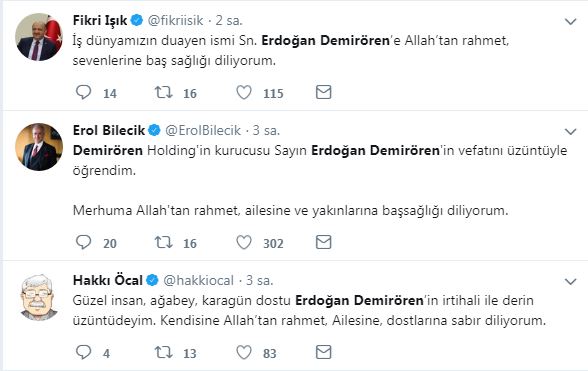 Erdoğan Demirören’in ölümü sosyal medyada gündem oldu: “Değmez efendiler değmez” - Resim : 1