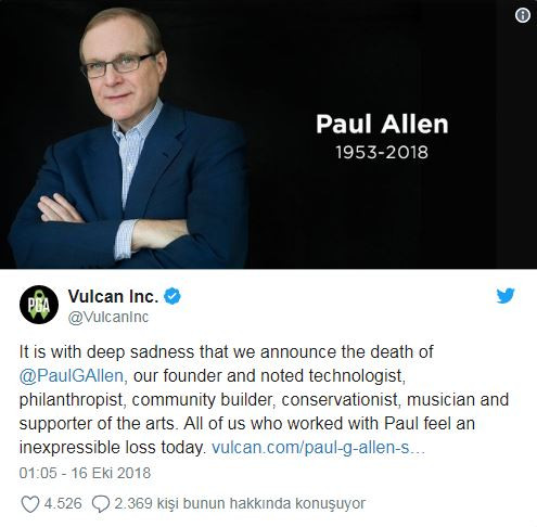 Microsoft'un acı günü! Kurucusu kansere yenik düştü! - Resim : 1