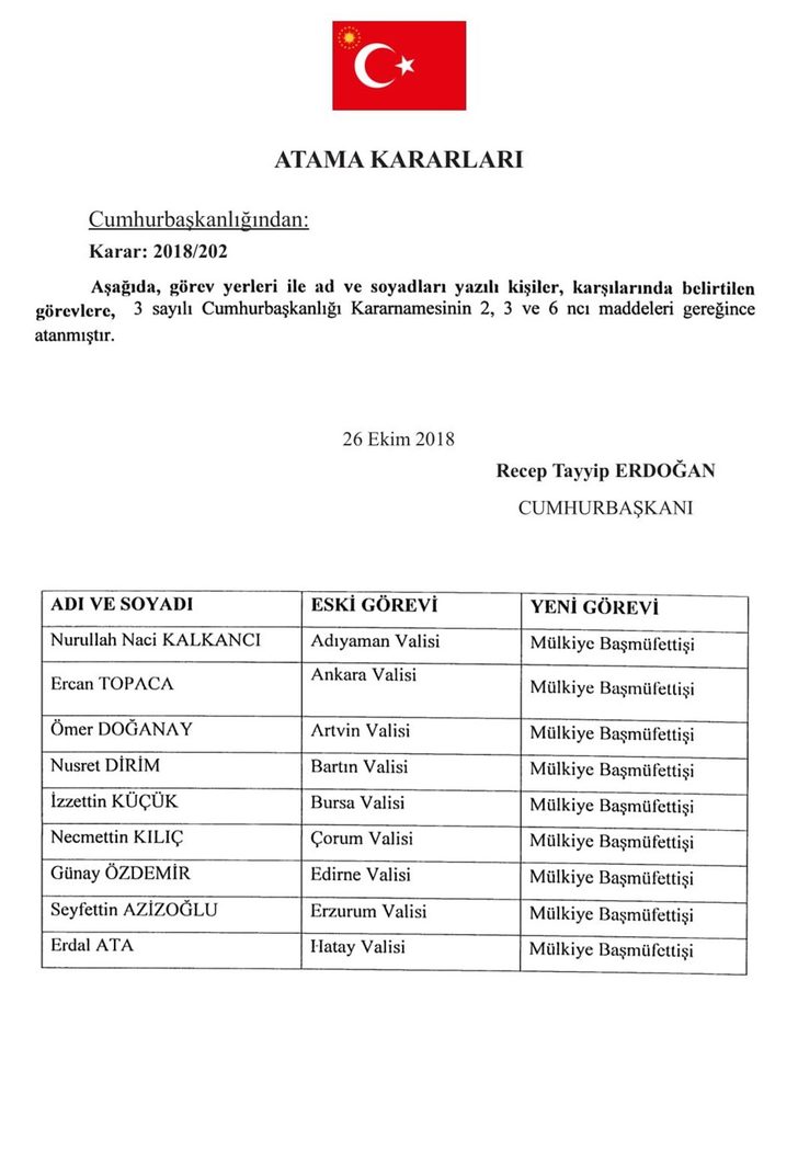 39 ilin valisi değişti! İstanbul’a sürpriz isim! - Resim : 1