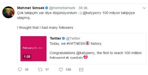 Başbakan Yardımcısı Şimşek'ten esprili 'Katy Perry' mesajı! - Resim : 1