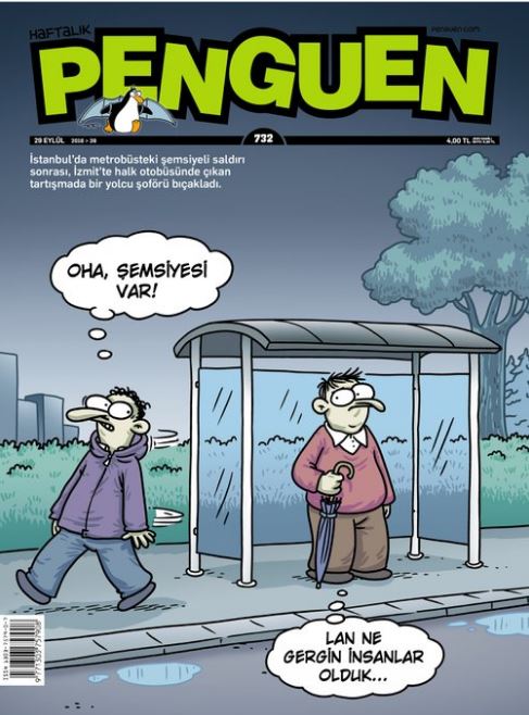 Penguen'den metrobüs kapağı: Oha şemsiye! - Resim : 1