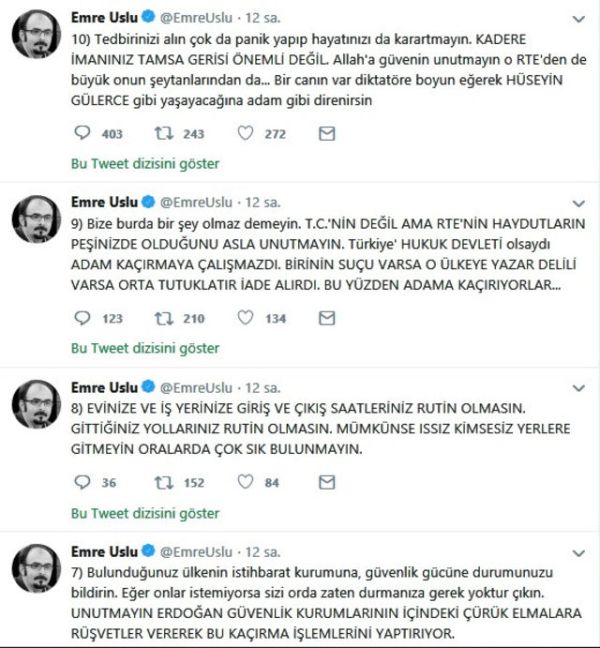 Firari Emre Uslu'dan panik mesajları: Bulunduğunuz yerleri terk edin! Hocaefendinin emri - Resim : 1