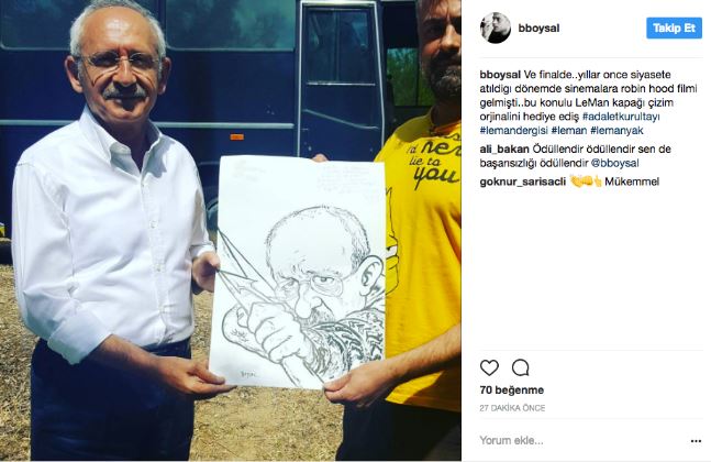 Leman'dan Kemal Kılıçdaroğlu'na karikatür hediyesi - Resim : 1