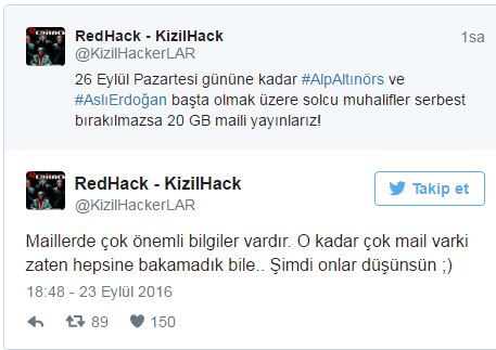 Redhack Berat Albayrak'ın hesabını 'hackledi': ‘Solcu muhalif’ler serbest kalmazsa yayınlayacağız' - Resim : 3