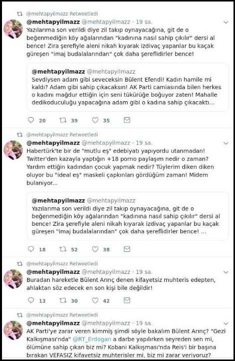 Kovulan Akit yazarı, Bülent Arınç'ı Twitter'dan bombaladı: Yasak ilişkisi var, kadın hamile! - Resim : 1