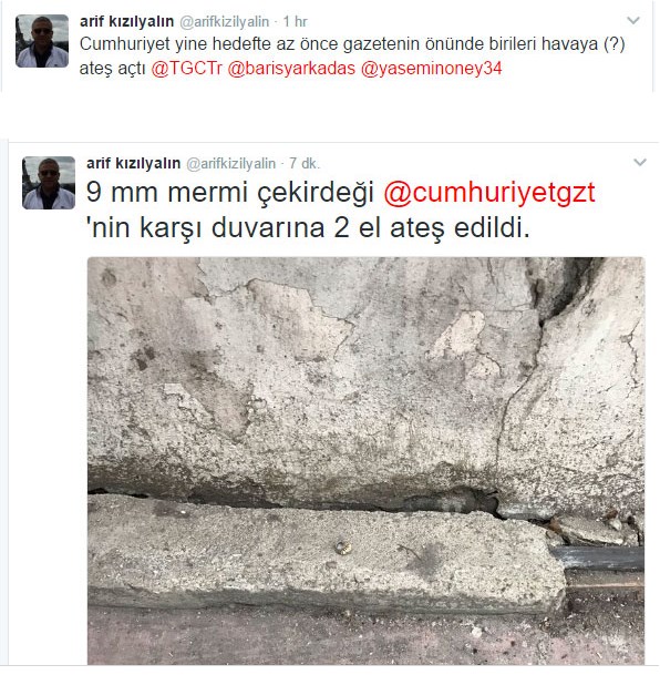 Cumhuriyet gazetesi önünde silah sesleri! - Resim : 1