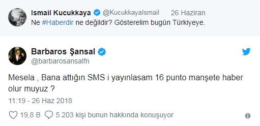 Barbaros Şansal'dan Küçükkaya'ya: Bana attığın SMS'i yayınlasam 16 punto manşete haber olur muyuz? - Resim : 1