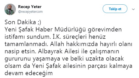 Yeni Şafak'ta üst düzey ayrılık! Hangi isim gazeteyle yollarını ayırdı? (Medyaradar/Özel) - Resim : 1