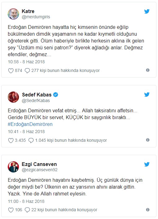 Erdoğan Demirören’in ölümü sosyal medyada gündem oldu: “Değmez efendiler değmez” - Resim : 2