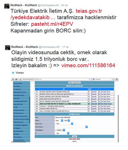 RedHack, Türkiye Elektrik İletim Kurumu'nu hackledi - Resim : 1