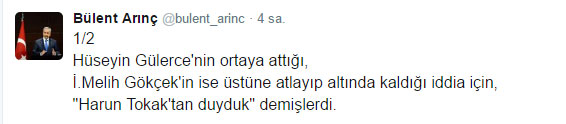 Bülent Arınç ile Hüseyin Gülerce Twitter'dan kapıştı: Halbuki ahmaklıktan söz ediyordu... - Resim : 1