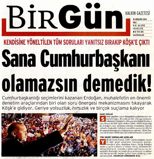 BirGün'den Erdoğan için çok sert manşet! - Resim : 1