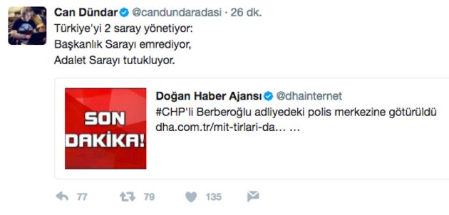 Enis Berberoğlu'nun tutuklanmasına Can Dündar'dan ilk yorum! - Resim : 1