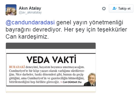 Can Dündar, Cumhuriyet Genel Yayın Yönetmenliği'ni bıraktı - Resim : 1