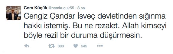 Cem Küçük'ten bomba iddia! Cengiz Çandar İsveç'ten sığınma istedi! - Resim : 1