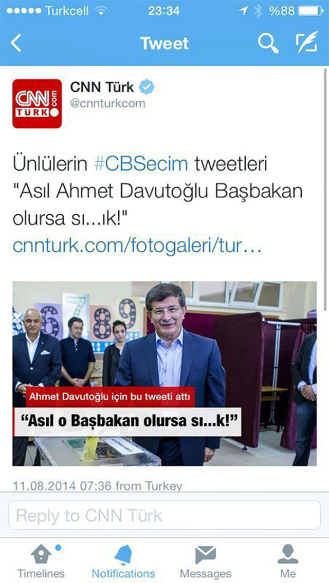 CNNTÜRK skandal Davutoğlu tweetini paylaşan editörü kovdu! - Resim : 1