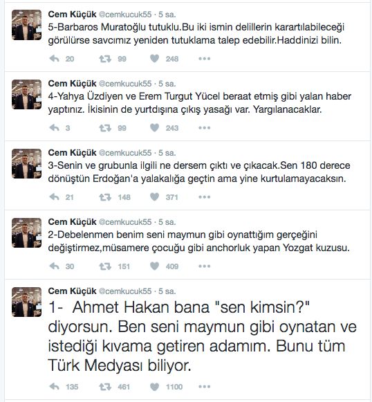 Cem Küçük'ten Ahmet Hakan'a "Sen kimsin" cevabı: Seni maymun gibi oynatan adamım! - Resim : 1