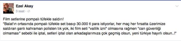 Ünlü yönetmen duyurdu: Film setine pompalı tüfekle saldırı! - Resim : 1