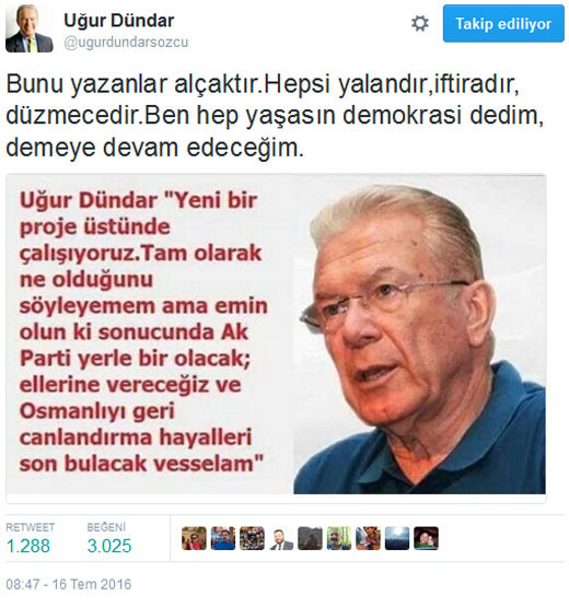 Uğur Dündar'ı isyan ettiren mesaj: Bunu yazanlar alçaktır! - Resim : 3