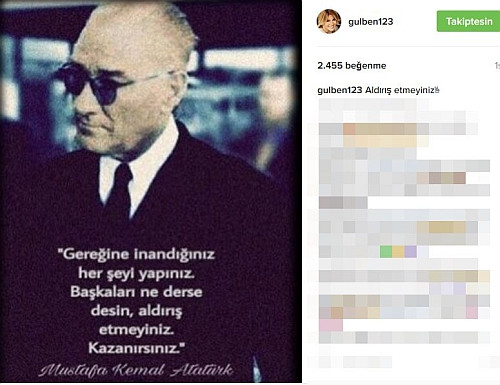 Gülben Ergen'den dikkat çeken 'Atatürk' paylaşımı! - Resim : 1