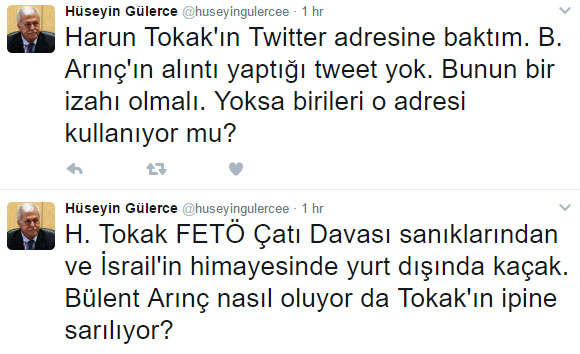 Bülent Arınç ile Hüseyin Gülerce Twitter'dan kapıştı: Halbuki ahmaklıktan söz ediyordu... - Resim : 5