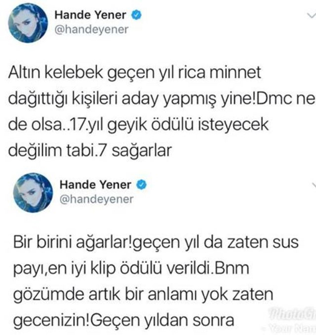 Hürriyet'in Altın Kelebek ödüllerine büyük tepki; Körler sağırlar birbirini ağırlar! - Resim : 1