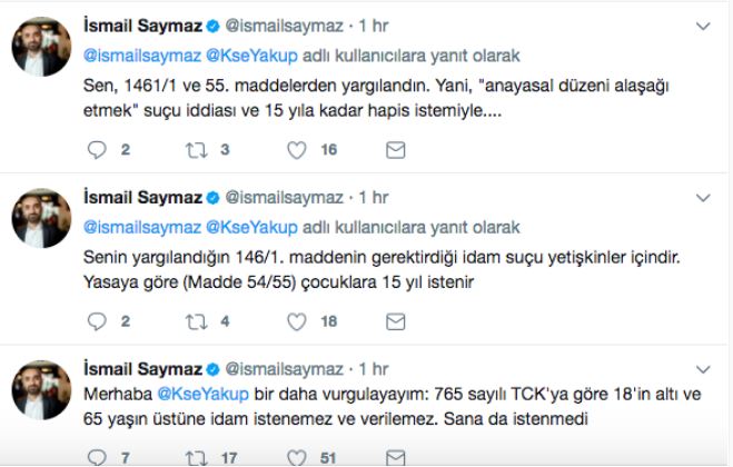 İsmail Saymaz'dan "14 yaşında idamım istendi" diyen Star yazarına: İstenmedi, avukatını değiştir! - Resim : 2