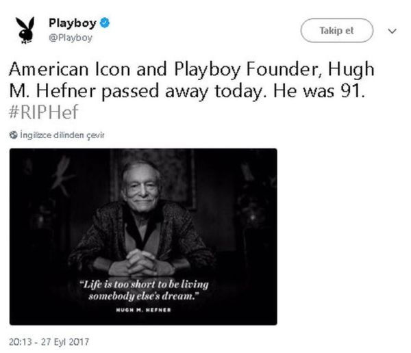 Playboy dergisinin kurucusu Hugh Hefner hayatını kaybetti - Resim : 1