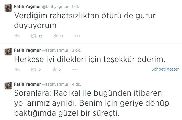 Radikal'den çıkartılan muhabir: "Verdiğim rahatsızlıktan ötürü gurur duyuyorum" - Resim : 1