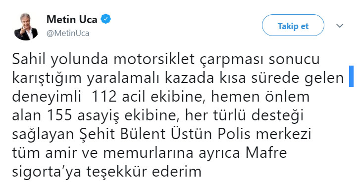 Metin Uca trafik kazası geçirdi! - Resim : 1