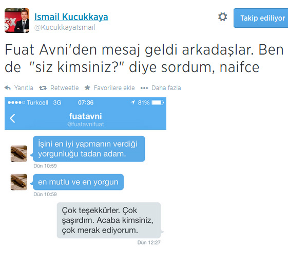 Fuat Avni  İsmail Küçükkaya'ya özel mesaj gönderdi! - Resim : 1