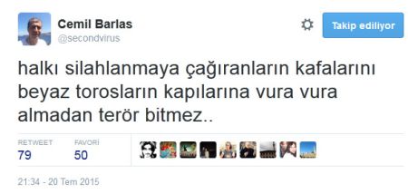 Cemil Barlas'tan skandal Suruç tweeti! "Patlatırlar tabi bombayı!" - Resim : 2