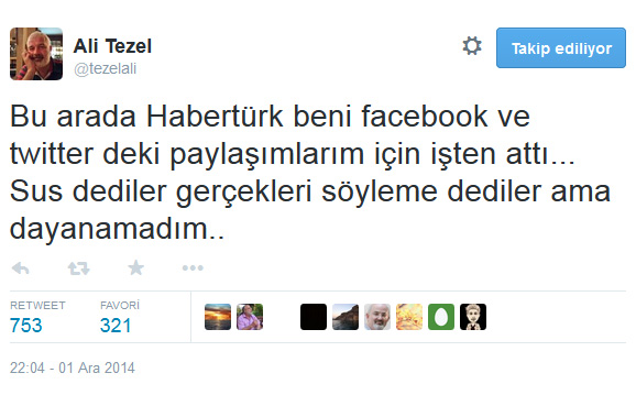 Habertürk o yazarını işten attı! 'Sus dediler ama dayanamadım' - Resim : 1