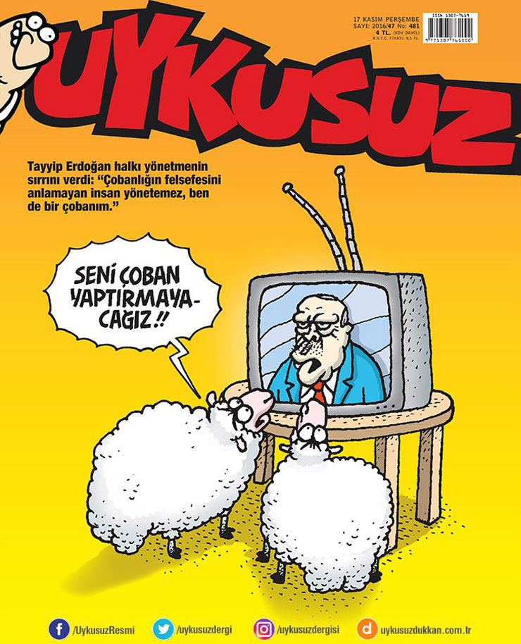 Mizah dergisi Uykusuz'dan Erdoğan'lı 'çoban' kapağı! - Resim : 1